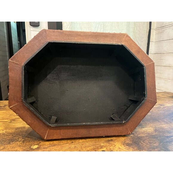 Studded Octagon Faux Leather Storage Box With Lid - Vintage-Inspired Decorative - Picture 9 of 16